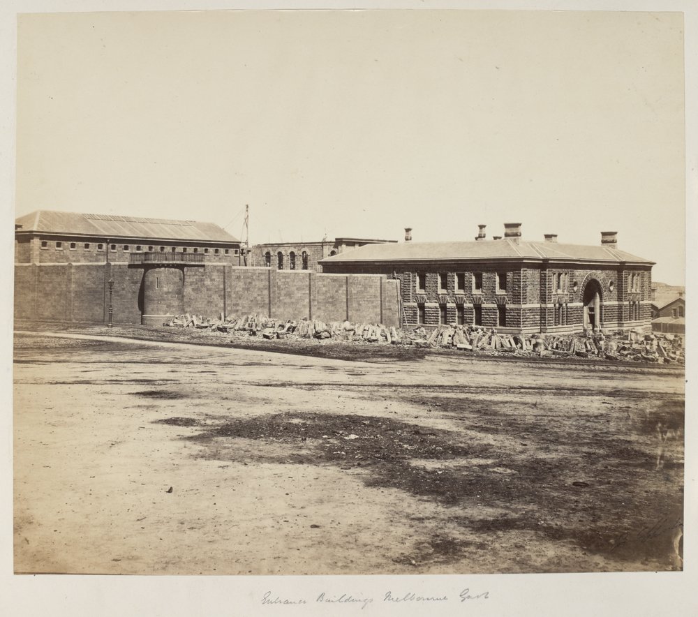 Entrance+buildings+melbourne+gaol,+c1858-1864+slv